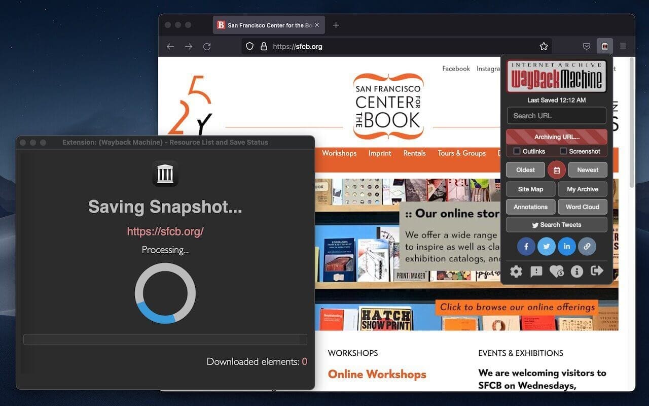 Estensione per Firefox di WayBack-Machine: risorsa gratuita per ricercare lo storico dei siti web.