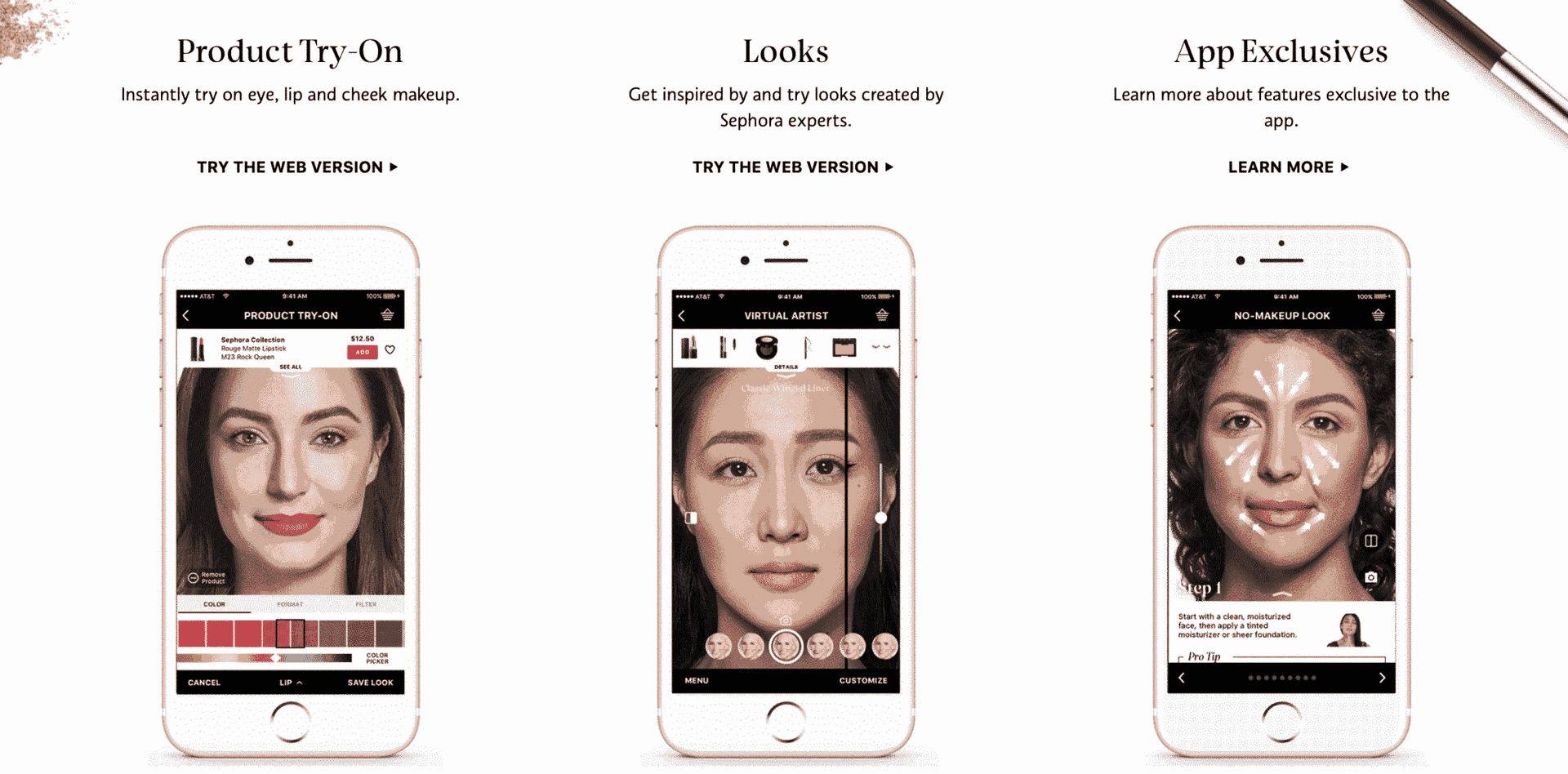 Sephora USA App based on Augmented Reality