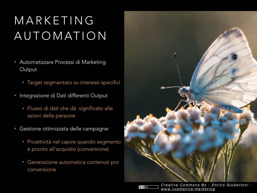 Diagram of the benefits of marketing automation platforms for a cosmetics brand