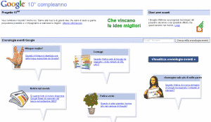 Google Progetto 10 – per festeggiare i 10 anni di Google