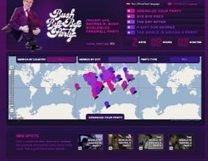 BushByeByeParty.com – un aggregatore sociale di un evento