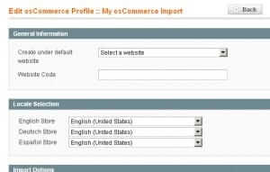 Selezioniamo tutte le voci da importare in Magento ed anche i Negozi in cui importarle (se impostati)