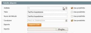 tabella aliquota con csv
