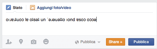 Scrivere al contrario su Facebook: ecco cosa ottieni