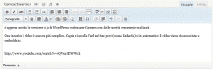 Il link ai video va copiato come testo semplice in WordPress 2.9
