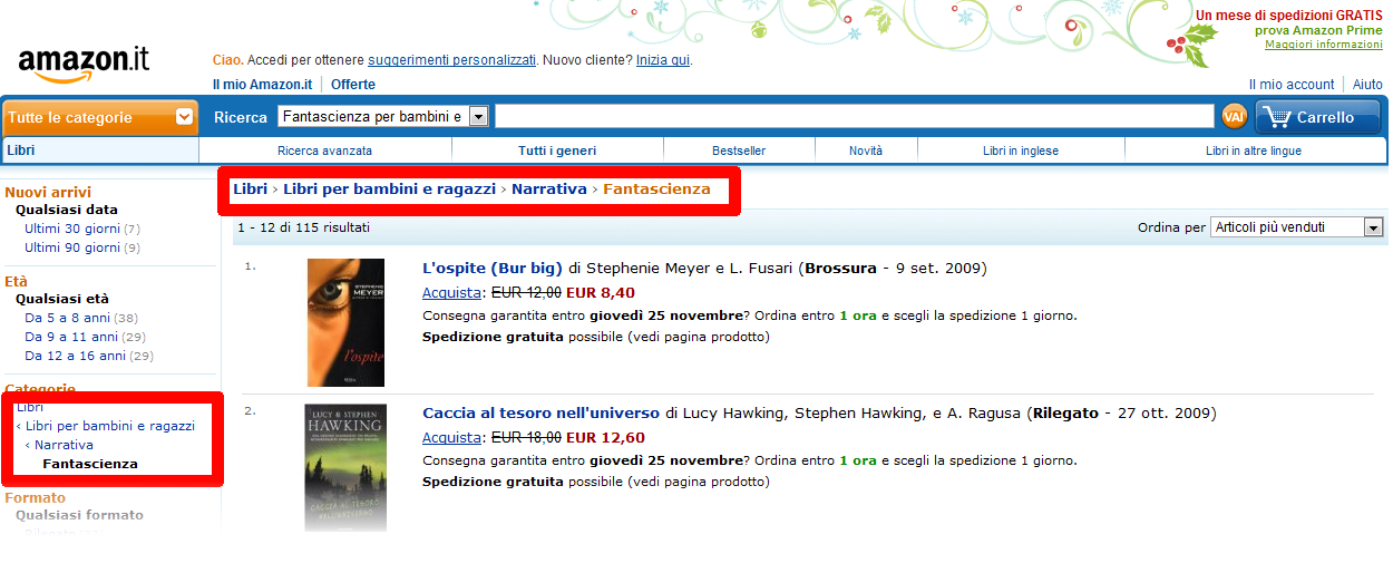 amazon fantascienza roba per bimbi