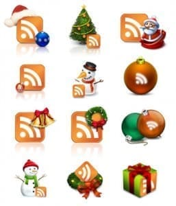Set di icone natalizie per FEED RSS