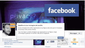 Timeline delle pagine di Facebook. L