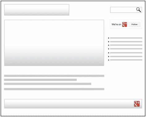 Google+ Badge messo "Above the fold" in Homepage