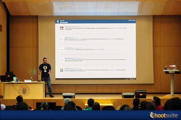 Twitter Wall Gratuiti: Hootfeed utilizzato per un convegno.