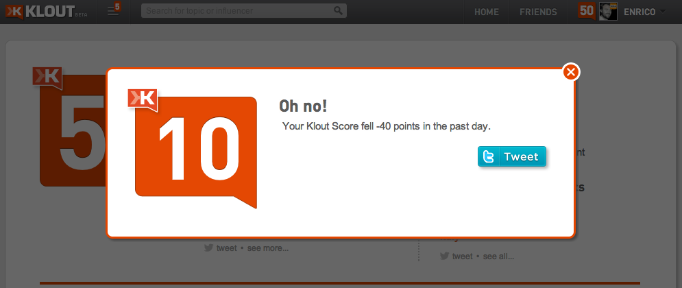 Enrico Giubertoni Klout Influence Report
