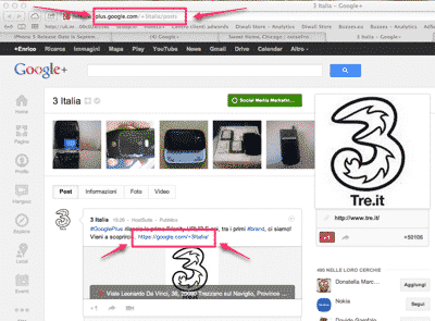 3Italia è una dei primi brand ad utilizzare i Google+ Vanity URL