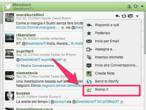 Scoop.it & Hootsuite: Fare Scoop.it direttamente da una colonna di Hoostuite