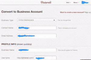 Completa le voci mancanti e la migrazione del tu profilo verso un Pinterest Business Profile è completa