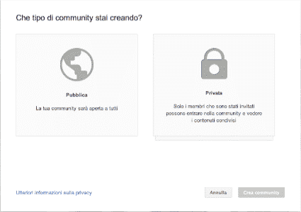 Google+ Community: scegli se avere una community pubblica o privata