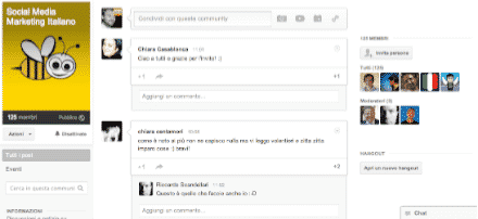 Social Media Marketing Italiano. Community di Google+ che in tre ore di vita ha già 150 iscritti