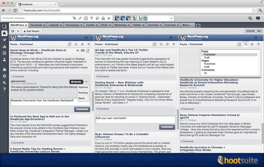 WordPress con Hootsuite: scopri i vantaggi della integrazione e prova ora gratis per 30 giorni Hootsuite PRO