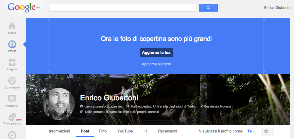 GoogePlus nuova cover photo