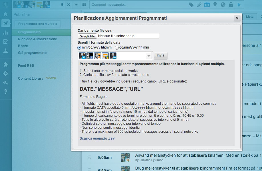 Pianificazione Aggiornamenti Programmati HootSuite1