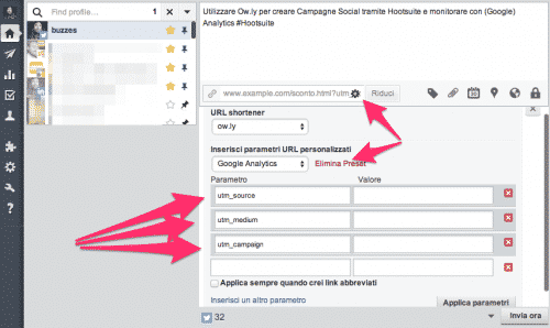 Creare campagne social tramite Hootsuite e Google Analytics