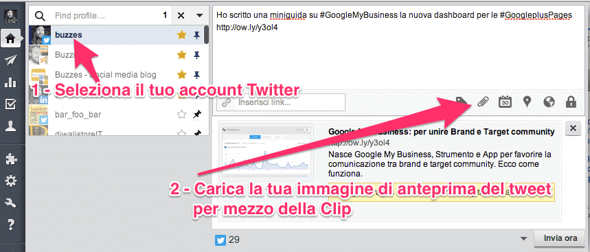 Hootsuite PRO – Tweet con immagini in anteprima