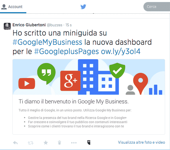 Tweet con immagini in anteprima tramite Hootsuite PRO