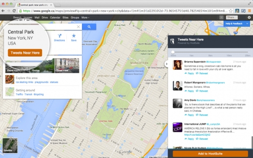 HootsuiteHootletGoogleMaps