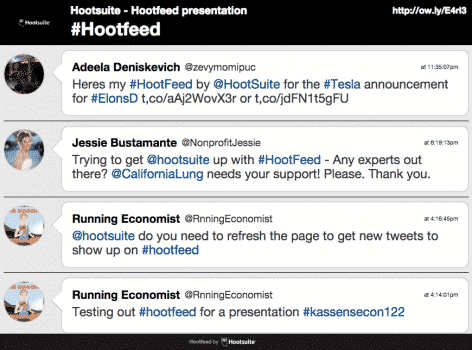 Twitter Wall Gratis: un possibile Stream di HootFeed