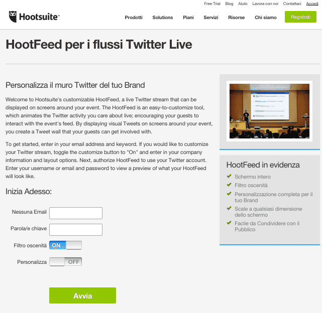 Twitter Wall Gratis: Hootfeed