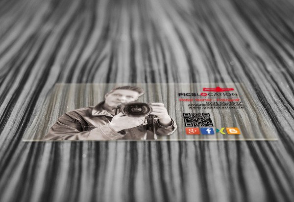 crystal business card transparent