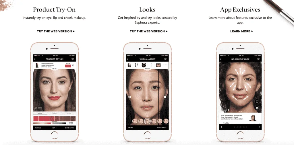 Sephora USA App based on Augmented Reality