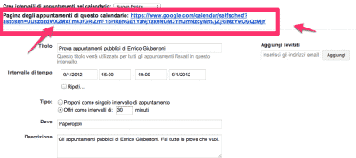 Condividi appuntamenti pubblici in Google Calendar