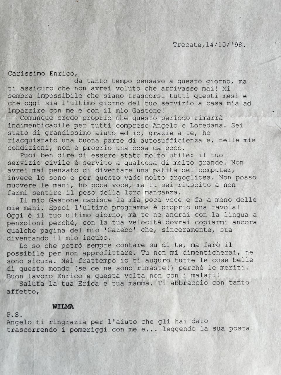 In ricordo di Wilma Minelli Palego