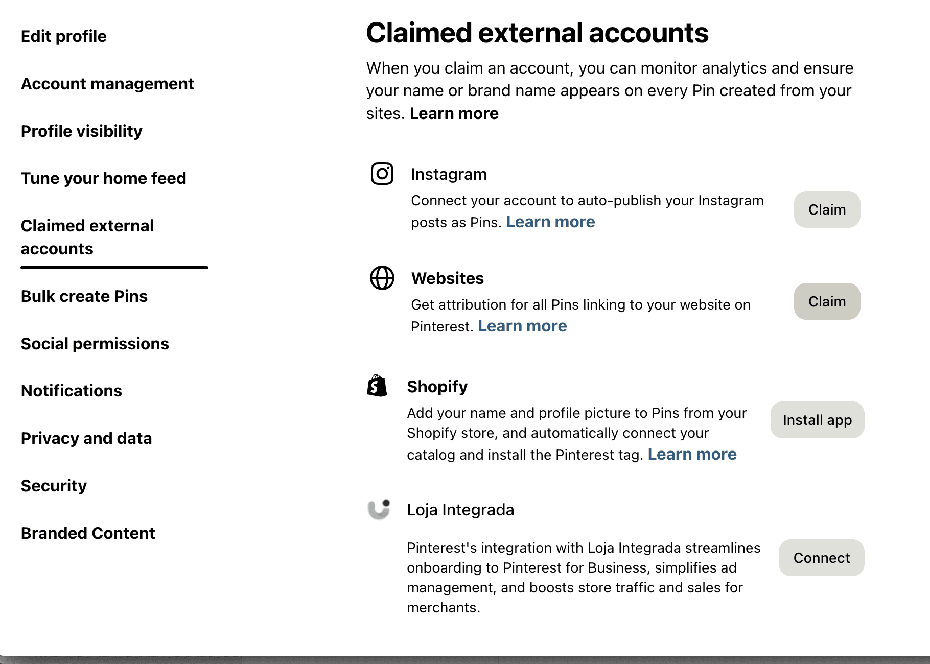 Pinterest Business: valida il tuo sito web.