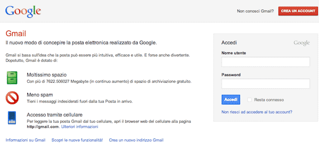 Evoluzione di internet: la nuova schermata di Login di Gmail